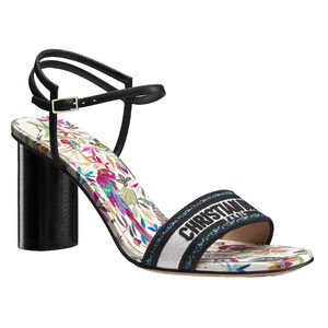 Dior TDJ Fantastica Black Blue Dway Heeled Sandal Ankle Strap Heel Pump 39.5